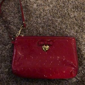 Patent leather coach wristlet!
